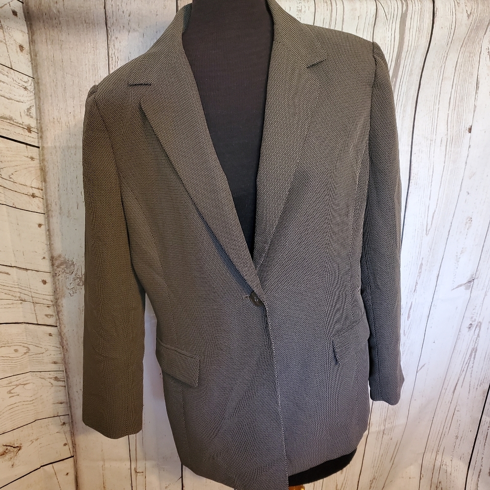 Le Suit blazer dobby weave black, tan 14P